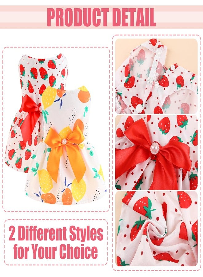 لابوهي قطعتان من فساتين الكلاب الصغيرة، ملابس للبنات، فساتين للجراء، فساتين صيفية مزينة بالزهور، فستان قطة أنثى لطيف (صغير) - Image 3